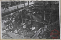 Pompes à goudron et à eaux ammoniacales. A remarquer que pompes et tuyauteries sont à réviser complètement.