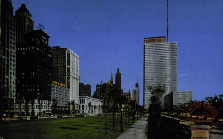 Michigan Avenue, North Showing Prudential Building and Library, Chicago.