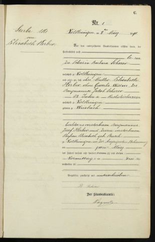 Registre d'état civil décès (1891-1899)