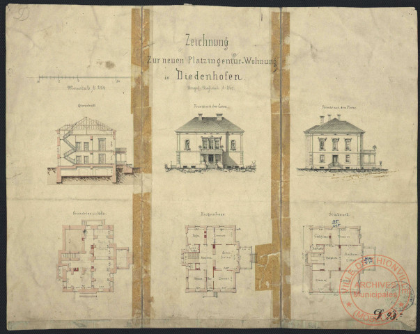 ZEICHNUNG ZUR NEUEN PLATZINGENIEUR=WOHNUNG IN DIEDENHOFEN.