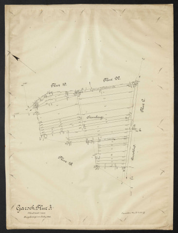 Garsch, Flur 3 Massstab 1:1000. Angefertigt im Jahre 1906.