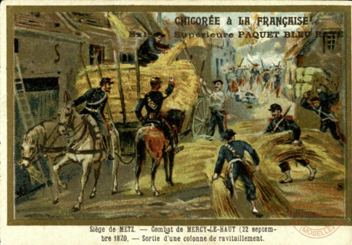 Siège de Metz. Combat de Mercy-le-Haut (22 septembre 1870). Sortie d'une colonne de ravitaillement.