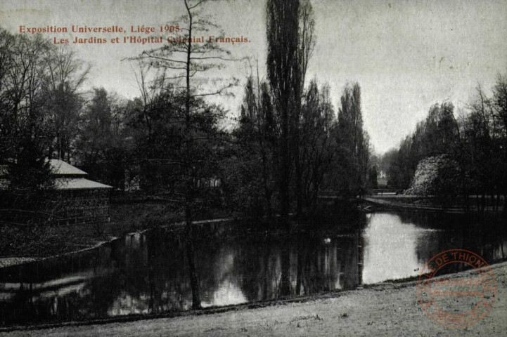 Exposition Universelle,Liège 1905. Les Jardins et l'Hôpital Colonial Français.