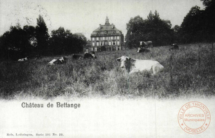 Château de Bettange - Autour de Thionville en 1902 - Bettange - Au pâturage devant le château