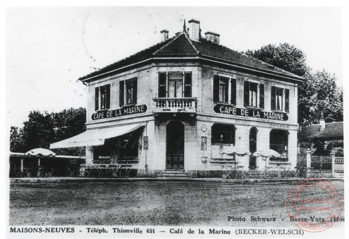 Maisons-Neuves - Café de la Marine (Becker-Welsch) en 1938.