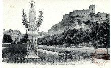 Lourdes - Vierge couronnée et Château