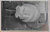 Train continu à largets et billettes. Trèfles de pignon réparés par soudure électrique depuis octobre 1944, mais on se rend compte de l'état d'usure des trèfles avant la réparation.