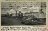 Industrie u. Gewerbe Ausstellung Düsseldorf 1902 , Blick von der Rheinbrücke