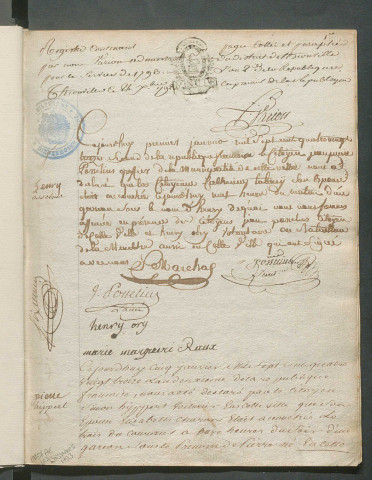 État civil : Registre d'état civil : naissances (1793)