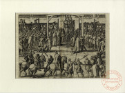 [Exécution de Hans de Greef alias Spel sur la place de justice de Bruxelles en 1570]