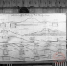 Exposition sur les fortifications à Thionville en 1970 par Georges Martig - Coupe des bâtiments du fort de Guentrange