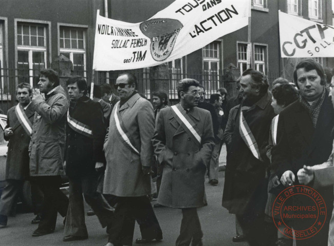 [Usinor, sidérurgie, manifestation à Thionville]