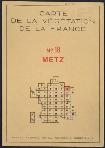 CARTE DE LA VEGETATION DE LA FRANCE : METZ N°18