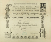 Diplôme d'honneur décerné à WEBER Auguste de la Société de gymnastique 'l'Avenir Amnéville' en 1923