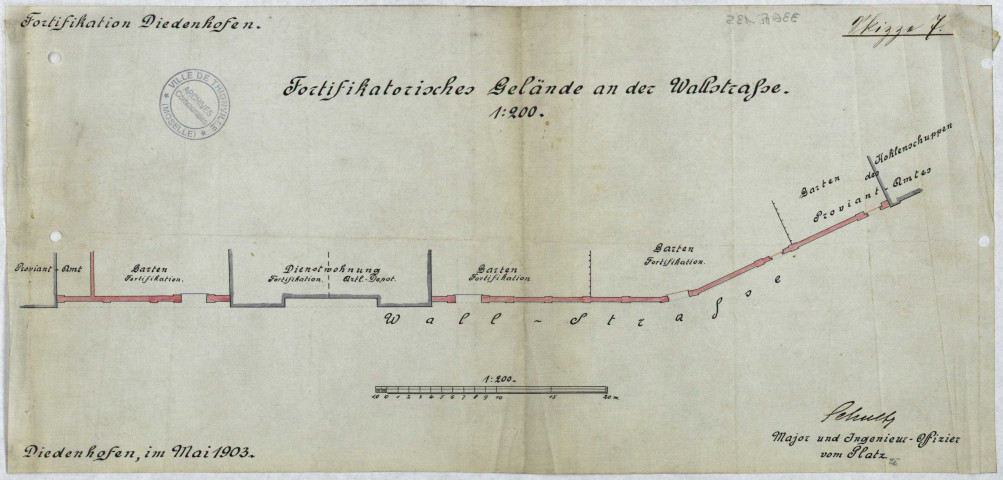 FORTIFIKATORISCHES GELÄNDE AN DER WALLTRASSE.