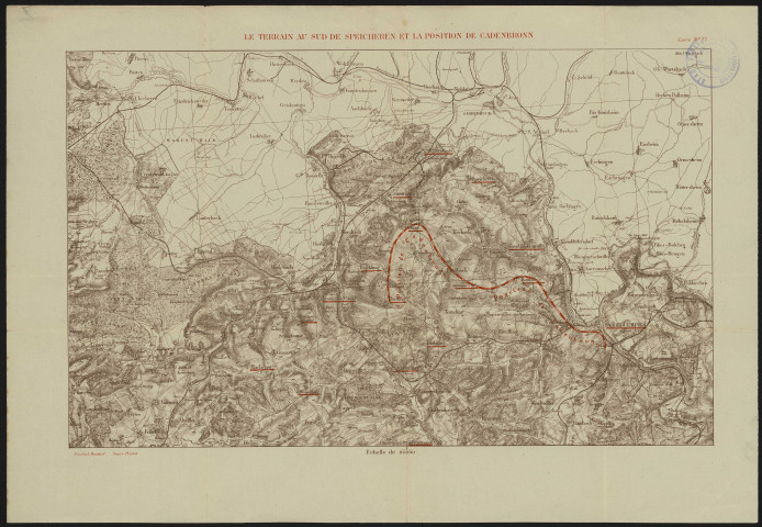 LE TERRITOIRE AU SUD DE SPEICHEREN ET LA POSITION DE CADENBRONN. Carte N°17