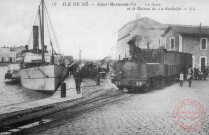 Cartes d'Autrefois (1890-1920) - Transports et communications - Ile de Ré - Saint-Martine-de-Ré - La Gare et le Bateau de la Rochelle