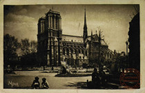 LES PETITS TABLEAUX DE PARIS - Le Square St-Julien-le-Pauvre et Notre-Dame