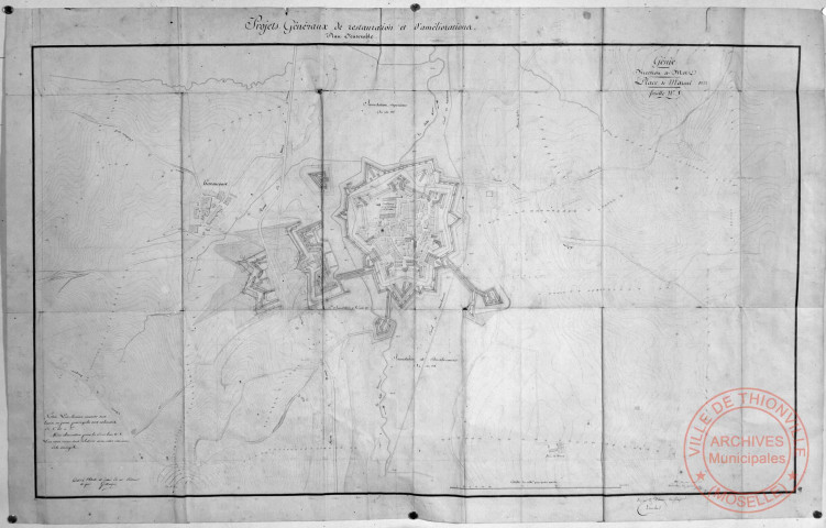 Plan de Marsal en 1822 - Projets généraux de restauration et d'amélioration