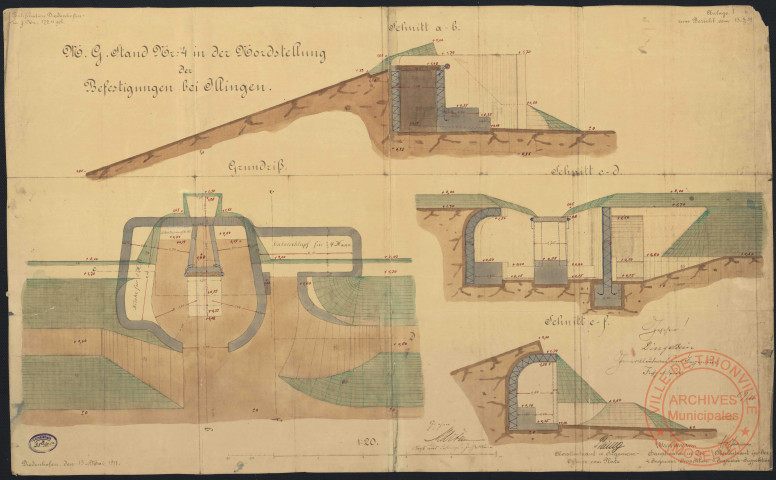 N. G. STAND NR : 4 IN DER NORDSTELLUNG DER BEFESTIGUNGEN BEI ILLINGEN.