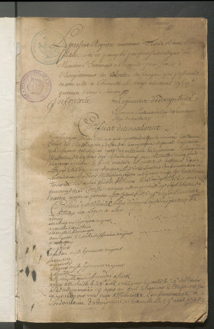 Registre d'étape de la place de Thionville (11742-1757)