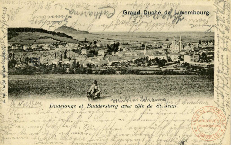 Grand-Duché de Luxembourg. Dudelange et Buddersberg avec côte de St. Jean.