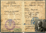 Carte de membre de la Société d'entraide des membres de la Légion d'honneur (1937)