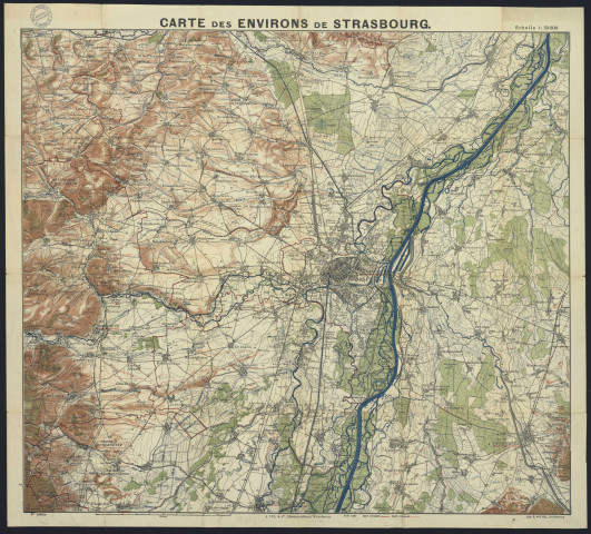 Carte des environs de Strasbourg