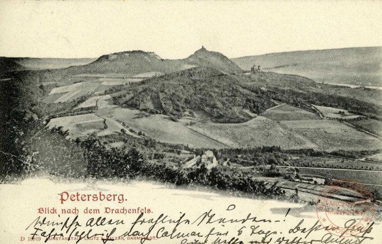 Petersberg. Blick nach dem Drachenfels.