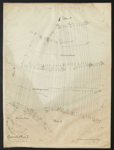 Garsch, Flur 7 Massstab 1:1000. Angefertigt im Jahre 1906.