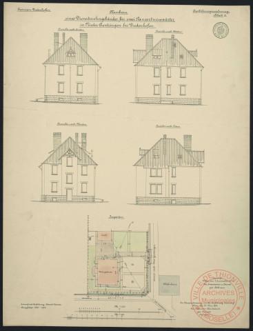 NEUBAU EINES DIENSTWOHNGEBÄUDE FÜR ZWEI PANZERTURMWÄRTER IN NIEDER-GENTRINGEN BEI DIEDENHOFEN.