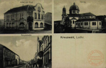 Kreuzwald, Lothr. : Hôtel zur Post : Kirche : Hauptstrabe