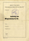 Document de cotisation concernant la Deutsche Volksgemeinschaft