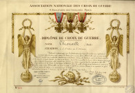 Diplôme de Croix de Guerre conférée à la ville de Thionville en 1948