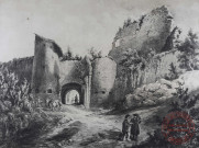 [Les ruines du château de Manderen en 1900]