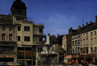 Thionville (Moselle) - La Place du Marché, la fontaine et le Beffroi