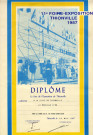 Diplôme décerné à la Ville de Thionville dans le cadre de la 11e Foire Exposition le 18 mai 1987.