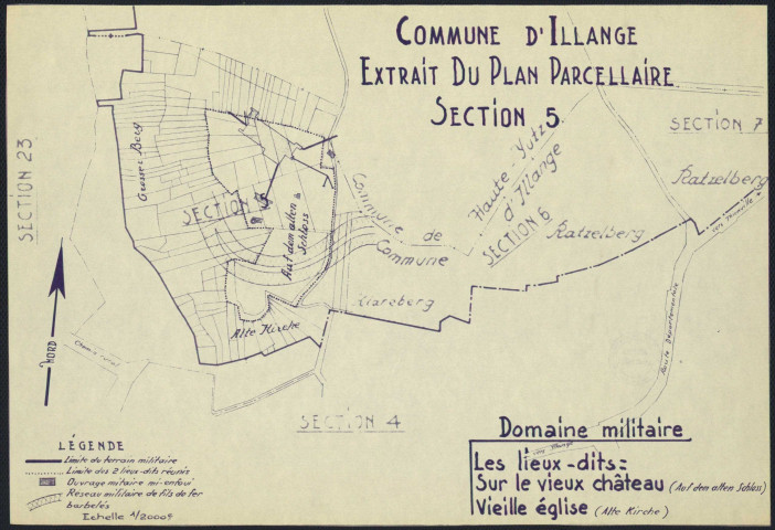 COMMUNE D'ILLANGE. EXTRAIT DU PLAN PARCELLAIRE SECTION 5