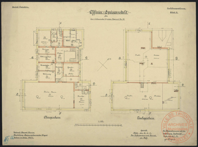 OFFIZIER-SPEISEANSTALT FÜR DAS 3. LOTHRINGISCHE INFANTERIE-REGIMENT N°135 IN DIEDENHOFEN. BLATT 2.