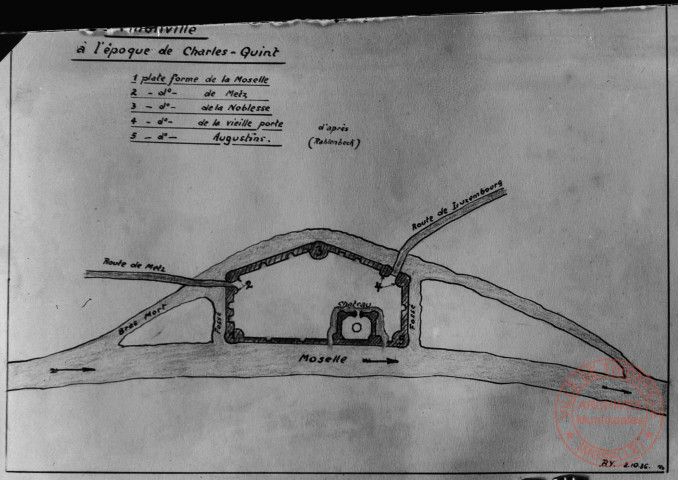 [Reproduction d'un plan de Thionville à l'époque de Charles-Quint]