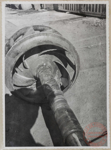 Station de pompage Moselle. Mobile de la pompe n°3. Usure très marquée des différentes aubes.