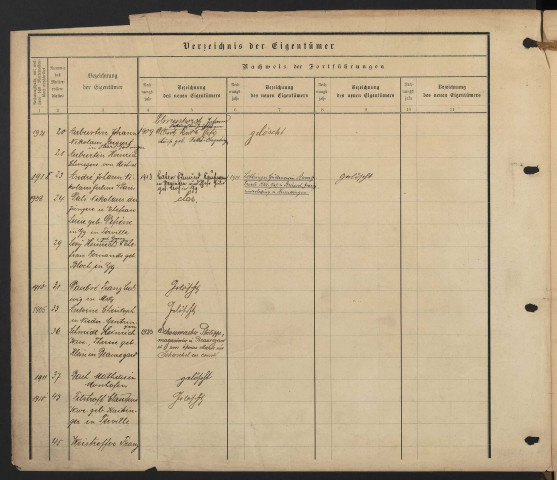 Matrice cadastrale des propriétés bâties et non bâties : appendices (1904-1929)