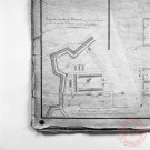 Thionville 1852, fragment du plan de Thionville pour faire connaître la position du quartier de cavalerie - Extrait de "L'Atlas des bâtiments militaires - Place de Thionville - Quartier de Cavalerie"