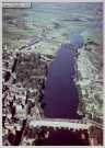 [Vue aérienne. Construction du nouveau pont des Alliés en 1953]