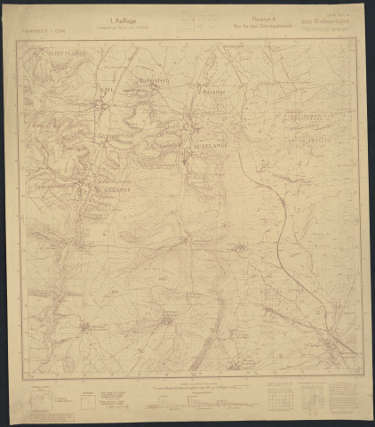 WOLLMERINGEN ( Volmerange-les-Mines ) Planblatt A Nur für den Dienstgebrauch