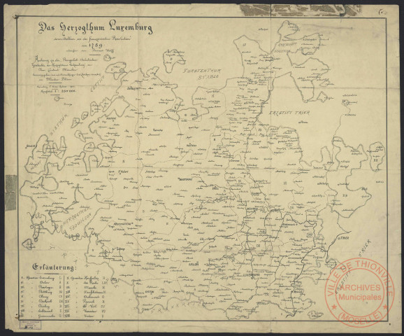 DAS HERZOGTHUM LUXEMBOURG UNMITTELBAR VOR DES FRANZÖSICHEN REVOLUTION VON 1789
