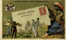Chromolithographie pour le chocolat Payraud - Les Etats-Unis d'Amérique