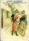Femme en costume du XIXème descendant d'un carrosse