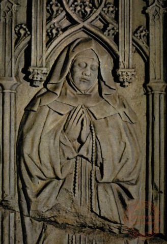 Thionville - Musée de la Tour aux puces - Pierre tombale de Marguerite de Sierck, décédée en 1499