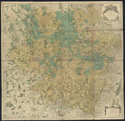 LES ESTATS DU DUC DE LORRAINE OU SONT LES DUCHEZ DE LORRAINE ET DE BAR. LE TEMPOREL DES EVESCHEZ DE METZ, TOUL ET VERDUN DEDIE AU ROY PAR SON TRES HUMBLE , TRES OBEISSANT, TRES FIDELE SUJET ET SERVITEUR HUBERT JAILLOT, GEOGRAPHE ORDINAIRE DE SA MAJESTE